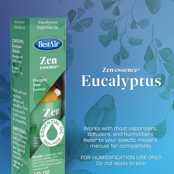 BestAir Zen Essence Eucalyptus Essential Oil Humidifiers, 1 fl. oz