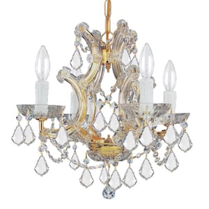 Crystorama Filmore 4-Light Crystal Gold Mini Chandelier 4454-GA-CL-MWP -  The Home Depot