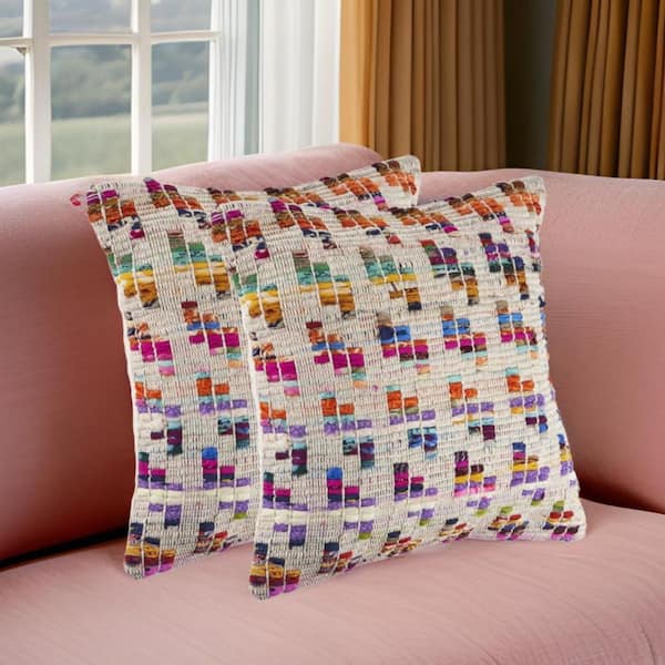 Brown Eclectic Unavailable 20.00 in. x 20.00 in. Throw Pillow (Set of 2)