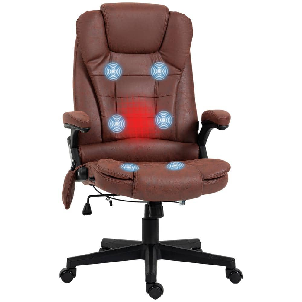 HOMCOM Red Linen Massage Chair With Reclining Backrest 921-171V85TE ...