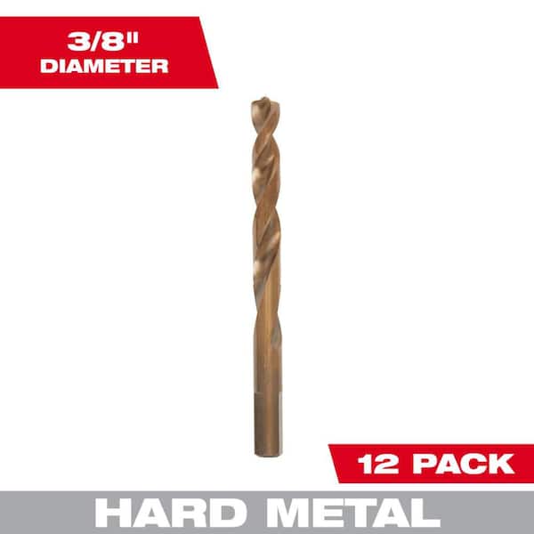 3/8 in. Cobalt Red Helix Twist Drill Bit (12-Pack)