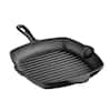 Granitestone 10.25 in. Pre-Seasoned Cast Iron Square Grill Pan, Black