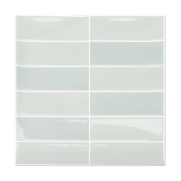 10 in. x 10 in. Green Vinyl Peel and Stick Backsplash Tile, Self Adhesive Wall Stickers for Kitchen, Bathroom (10-Pack)