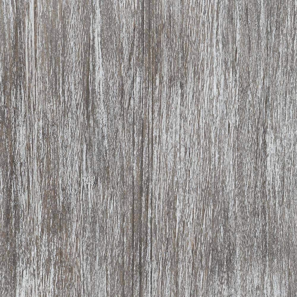 Weathered Gray Mirrored 3-Drawer End Table with Storage