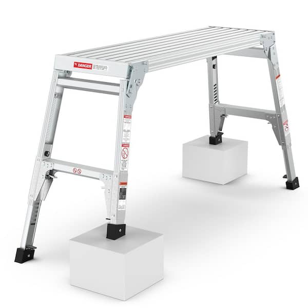 1.83 ft. x 2.5 ft. Height Adjustable  Folding Portable Step Ladder Stool Work Bench(2.29 ft. Reach)