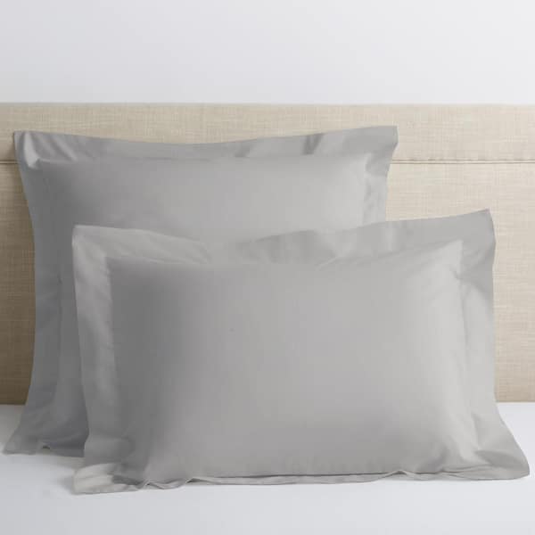 The Company Store Pearl Gray Solid 400-Thread Count Supima Cotton Percale California King Deep Pocket Fitted Sheet