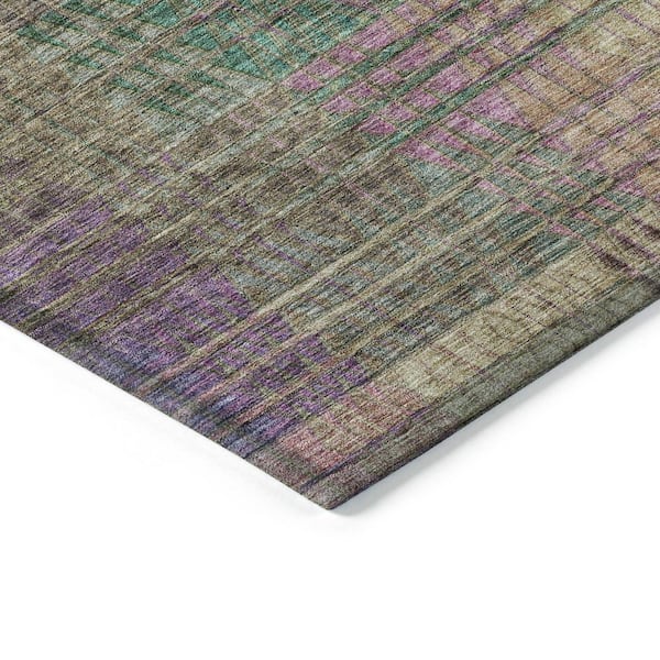 Chantille Machine Washable Indoor/Outdoor Abstract ACN828 Plum 8 ft. x 8 ft. Area Rug