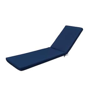 22.05 in. x 74.4 in. 2-Piece Outdoor Lounge Chair Replacement Cushion Navy Blue