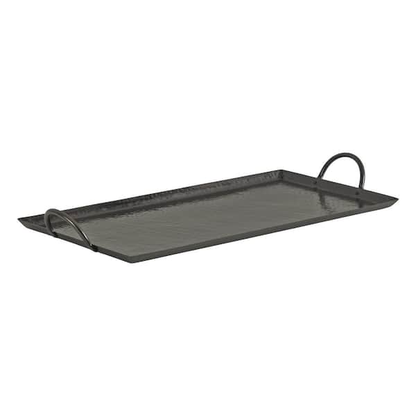 Kate and Laurel Sanzo Pewter Gray Rectangle Metal 22 in. Decorative Tray