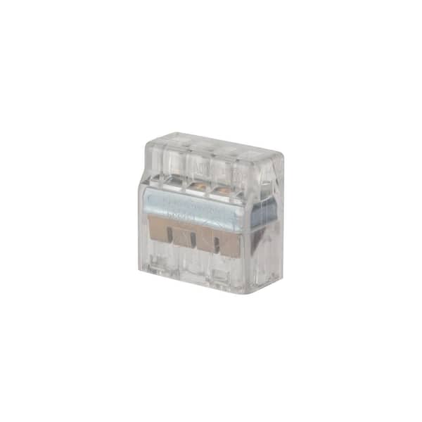 Unbranded 22-12 AWG, 4-Wire Push In Connector, Clear (75-Pack)