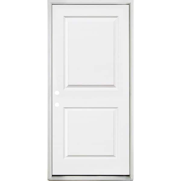 Steves & Sons Element 32 in. x 80 in. 2-Panel Right-Hand Inswing Primed White Steel Square Prehung Front Door with Brickmold