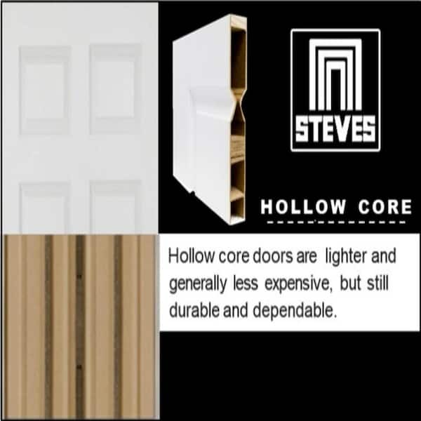 Steves & Sons 24 in. x 80 in. 6-Panel Textured Hollow Core Steves & Sons 24 in. x 80 in. 6-Panel Textured Hollow Core