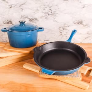 Neo 3-Piece Cast Iron Cookware Set in Blue