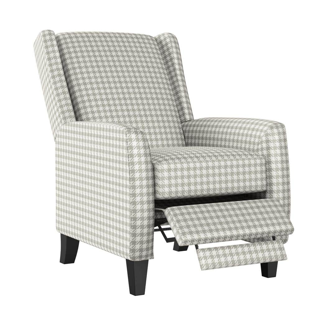 ProLounger Gray Houndstooth Linen Push Back Recliner Chair RCL94-HDS13 ...