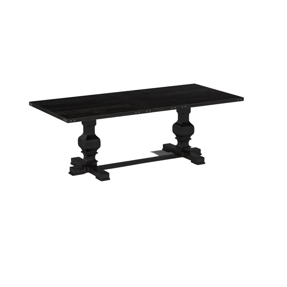 Manchester 88'' Vintage Black Reclaimed Wood Dining Table