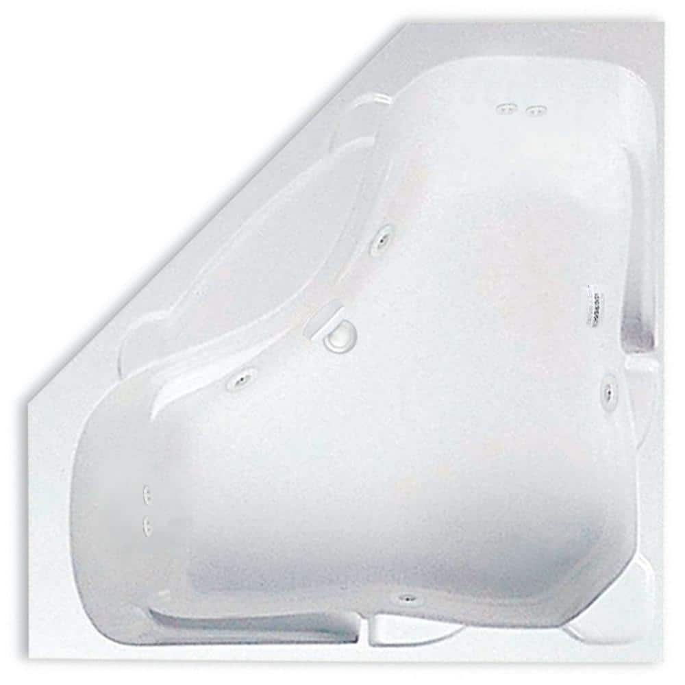 Preakness 60 in. Neo-Angle Drop-In Whirlpool Bathtub Acrylic Center Drain i