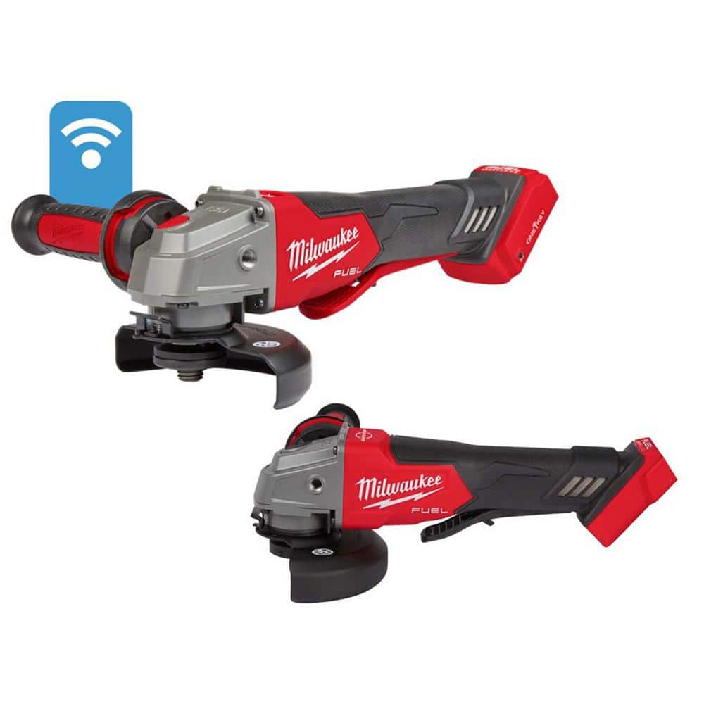 M18 FUEL 18V Lithium-Ion Brushless Cordless 4-1/2 in./5 in. Braking Grinder W/Paddle Switch and Brushless Grinder -  Milwaukee, 2882-20-2880-20