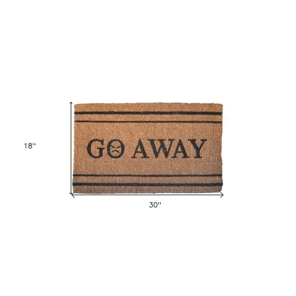 Go Away Black and Natural Coir Outdoor Door Mat