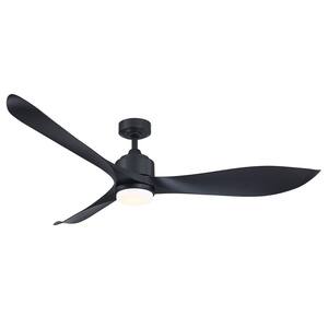 LED DC Motor Matte Black Ceiling Fan w/Light&Remote Int Details about   HDC Bachton 60 in 