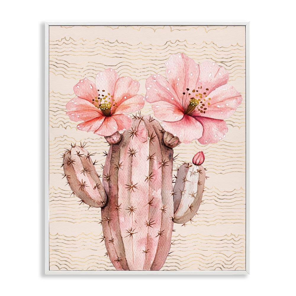 Pastel Cactus with Blooms by Lettered and Lined White Framed Nature Giclee Art Print 20 in. x 16 in. price history on PriceWatchPro