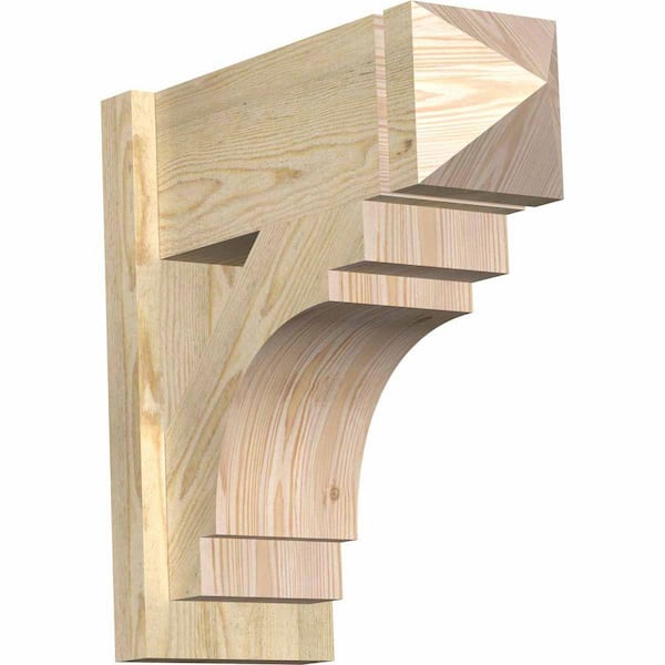 Ekena Millwork 8 in. x 20 in. x 20 in. Douglas Fir Merced Arts and Crafts Rough Sawn Outlooker