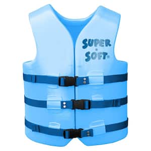 Large Super Soft USCG Type III PFD Adult Life Jacket Vest, Blue