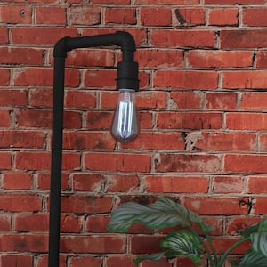 60-Watt Equivalent ST19 Dimmable Straight Filament Smoke Glass E26 Vintage Edison LED Light Bulb, Daylight 5000K