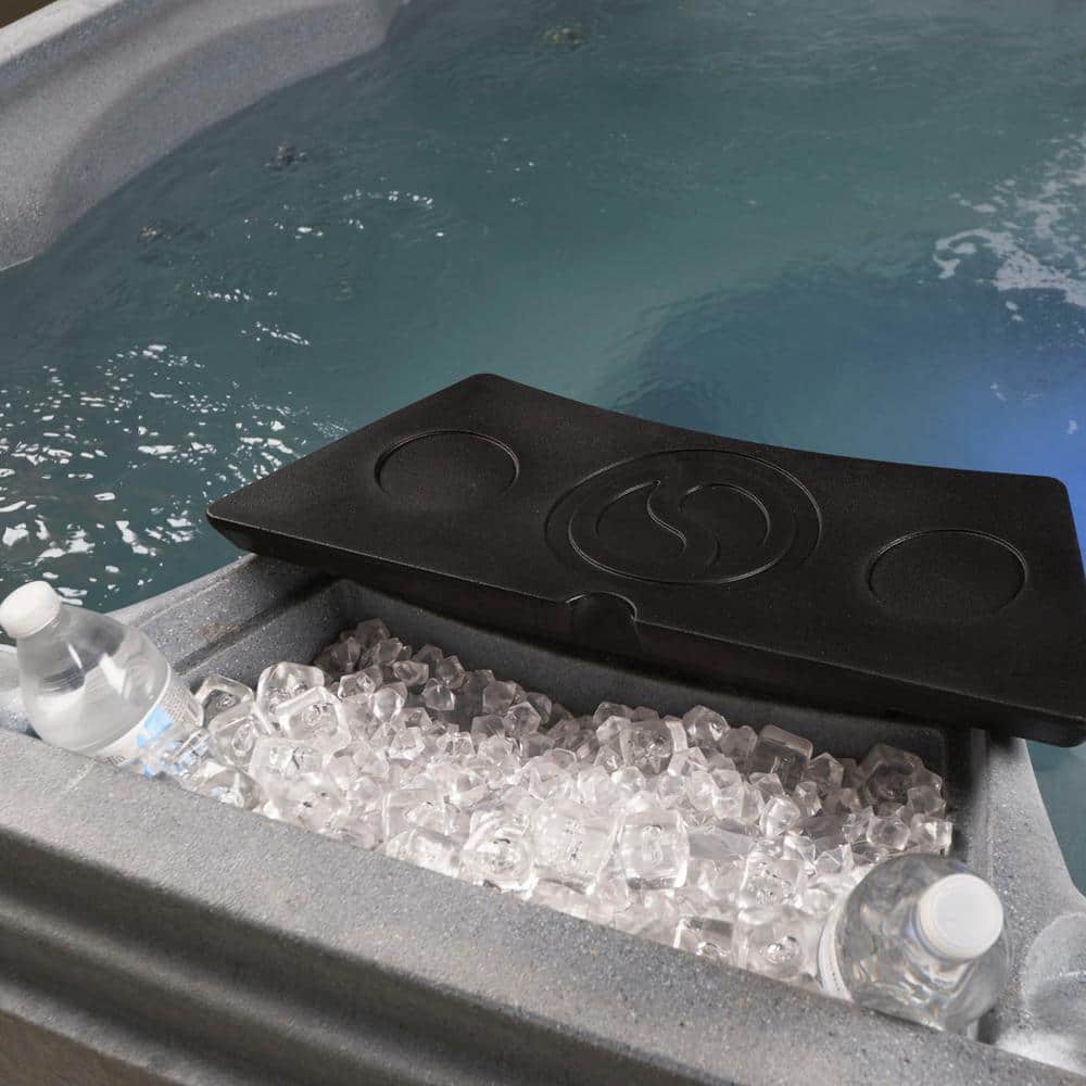 Ariana 6-Person Gray Polyethylene Square Hot Tub Spa