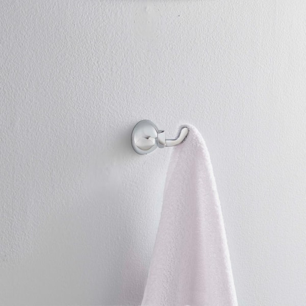 Foundations Double Towel Hook Bath Hardware Accessory in Polished Chrome