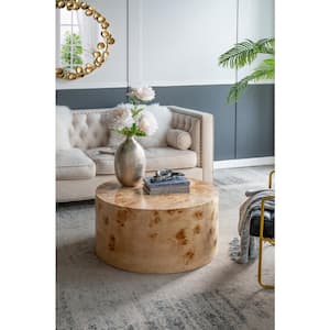 31.5 in. in Brown Round MDF Coffee Table