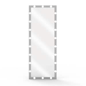 24 in. W x 63 in. H Rectangle Framed Silver Mirror with LED light