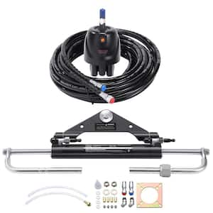 Hydraulic Outboard Steering Kit, 150HP, Marine Boat Hydraulic Steering System, with Helm Pump Two-Way Lock Cylinder