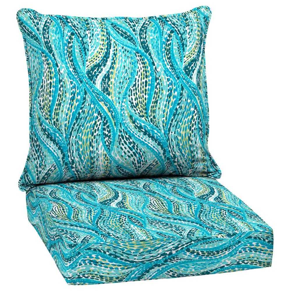 Outdoor Deep Seat Cushion Set, 24 in. x 24 in., Teal Ariel price history on PriceWatchPro