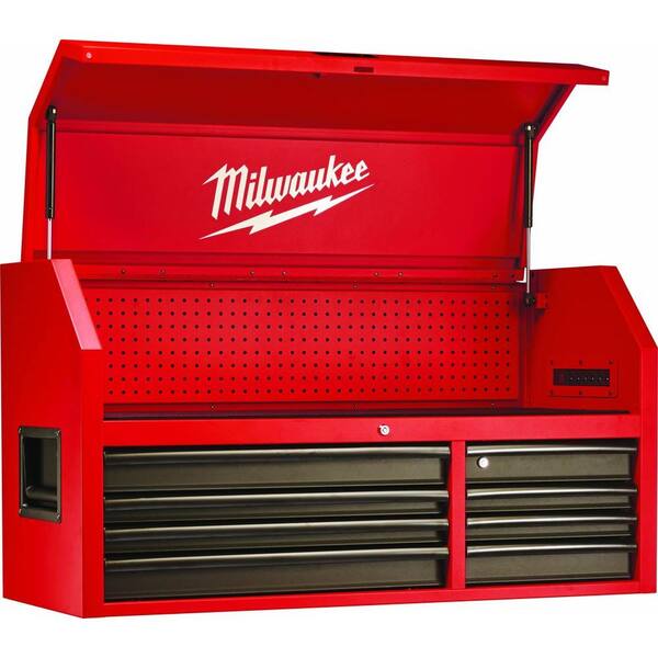 Milwaukee 46 in. 8-Drawer Steel Storage Top Chest in Red and Black