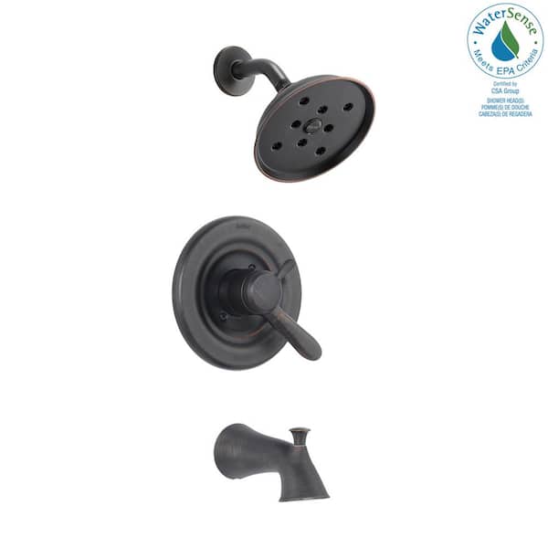 Delta Lahara 1-Handle H2Okinetic Tub and Shower Faucet Trim Kit in Venetian Bronze (Valve Not Included)