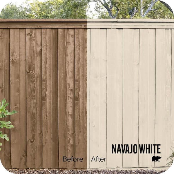 5 gal. #SC-157 Navajo White Solid Color House and Fence Exterior Wood Stain