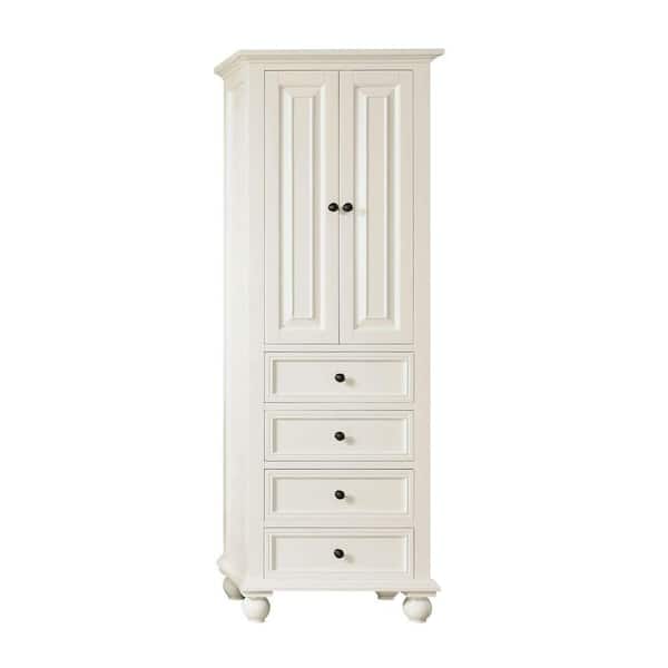 Avanity Thompson 24 in. W x 68 in. H x 16 in. D Bathroom Linen Storage Cabinet in French White