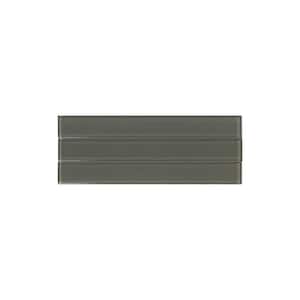 Take Home Sample - Sage Green 3 in. x 8 in. Glass Peel and Stick Wall Mosaic Tile (0.17 sq.ft./ 1-pack)