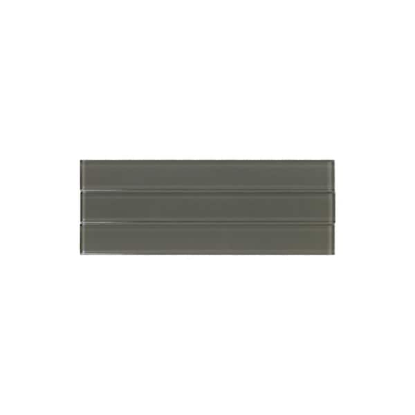 SpeedTiles Take Home Sample - Sage Green 3 in. x 8 in. Glass Peel and Stick Wall Mosaic Tile (0.17 sq.ft./ 1-pack)