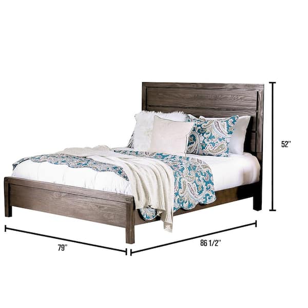 Rexburg E.King Bed in Dark Gray Wire-Brushed