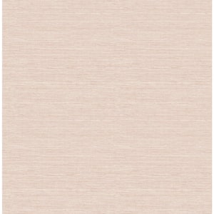 Agave Light Pink Paper Non-Pasted Faux Grasscloth Wallpaper Roll