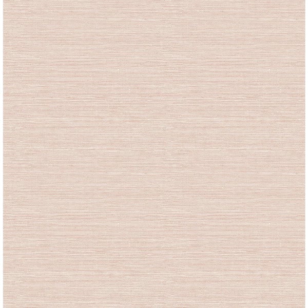 A-Street Prints Agave Light Pink Paper Non-Pasted Faux Grasscloth Wallpaper Roll