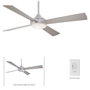 Aluma 52 in. LED Indoor Brushed Aluminum Ceiling Fan with Light and Wall Control
