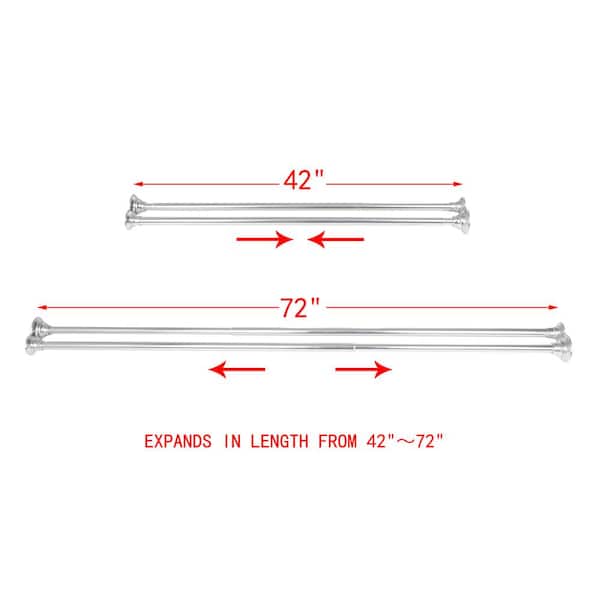 Straight Shower Curtain Rod In Chrome, Led Shower Curtain Rod