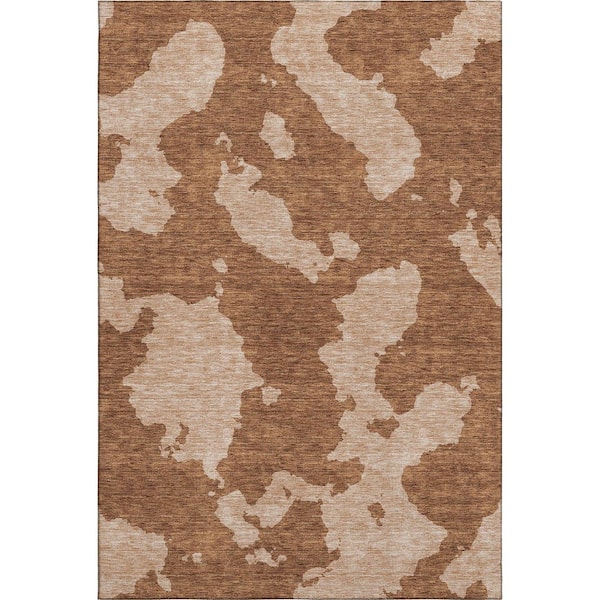Addison Rugs Mayfield Premium Machine Washable Abstract AMF975 Terracotta 3 ft. x 5 ft. Area Rug
