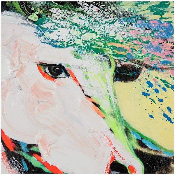 Litton Lane 1- Panel Horse Abstract Paint Splatter Framed