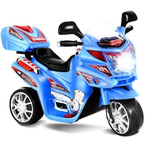 Kids Ride On Motorcycle 3 Wheel 6-Volt Battery Powered Electric Toy Power Bicycle Blue