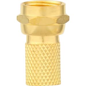 RG6 Twist-On F Connectors in Gold (10-Pack)