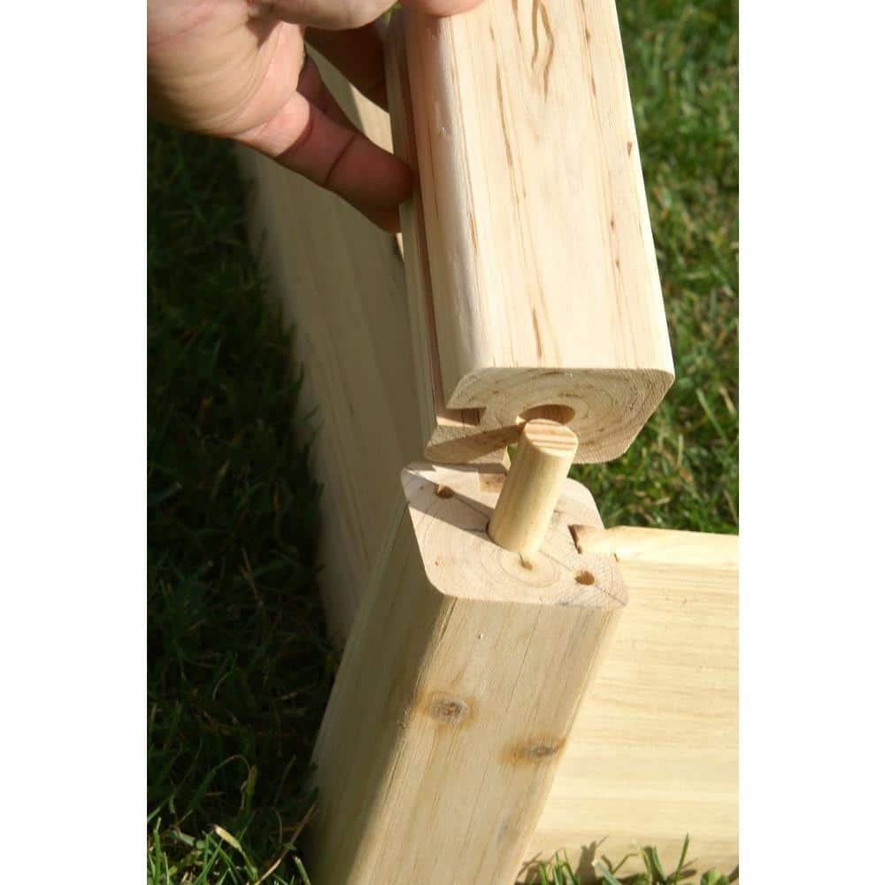 4 ft x 4 ft Natural Fir Wood Raised Garden Bed