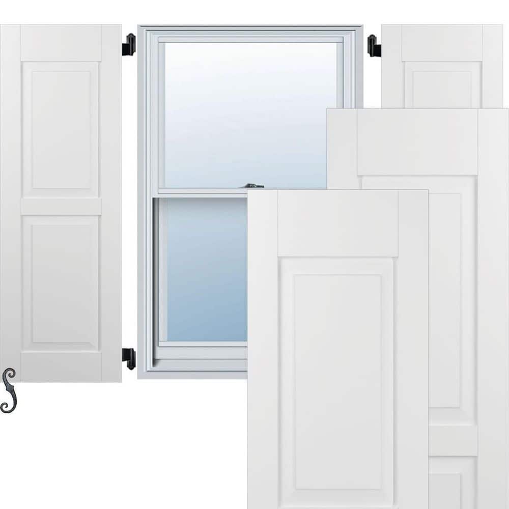 12 in. W x 36 in. H Americraft 2-Equal Raised Panel Exterior Real Wood Shutters Pair in White price history on PriceWatchPro